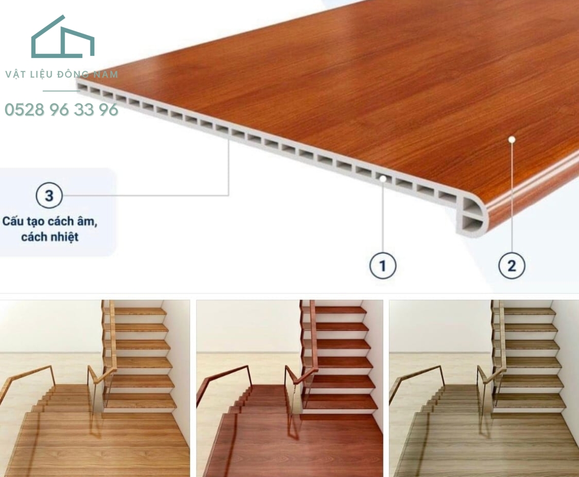 Công dụng tấm ốp bậc cầu thang và lý do tại sao bạn nên lựa chọn mặt bậc cầu thang nhựa giả gỗ